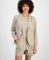 Tommy Hilfiger Women's Striped Two-button Blazer In Irish Cream Multi