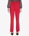 Tommy Hilfiger Women's Woven Flat Front Cropped Pants In Scarlet