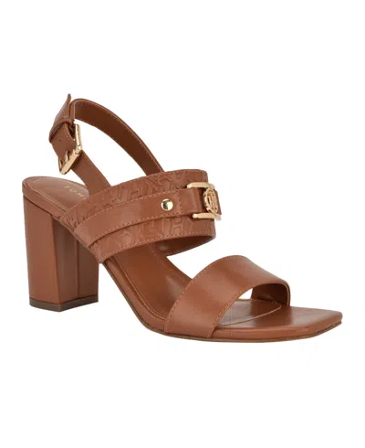 Tommy Hilfiger Women's Sylvier Block Heel Sandals In British Tan