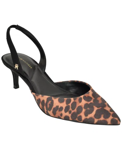 Tommy Hilfiger Tanna Slingback Pointed Toe Kitten Heel Pump In Multi
