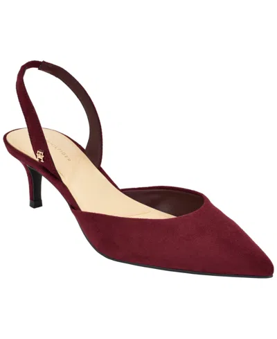 Tommy Hilfiger Tanna Slingback Pointed Toe Kitten Heel Pump In Multi