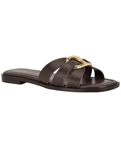 Tommy Hilfiger Women's Terrai Flat Slide Sandals In Burgundy