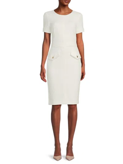 Tommy Hilfiger Women's Textured Dress In Ivory