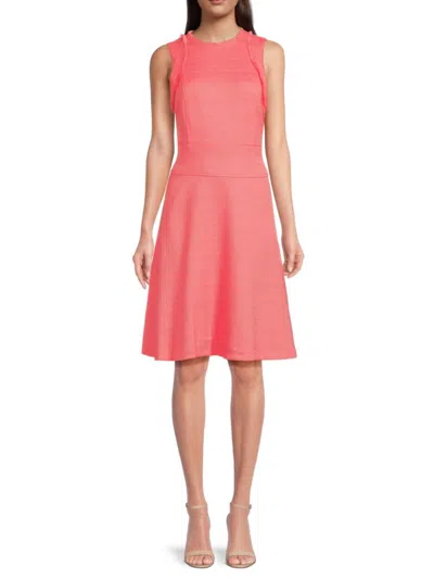 Tommy Hilfiger Women's Textured Fringed Knee Dress