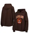 Tommy Hilfiger Women's  Brown Cleveland Browns Becca Drop Shoulder Pullover Hoodie In Brown