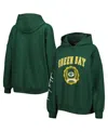 Tommy Hilfiger Women's  Green Green Bay Packers Becca Drop Shoulder Pullover Hoodie In Green