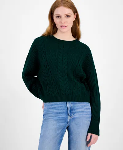 Tommy Hilfiger Women's Traveling Cable Sweater In Blue