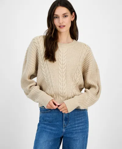 Tommy Hilfiger Women's Traveling Cable Sweater In Neutral