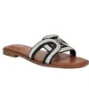Tommy Hilfiger Tressi Slide Sandal In Black,silver