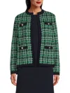 Tommy Hilfiger Women's Tweed-effect Knit Cardigan In Green Multi