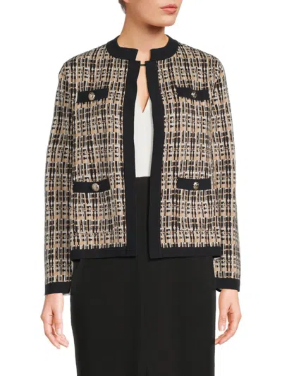 Tommy Hilfiger Women's Tweed-effect Knit Cardigan In Sand Multi