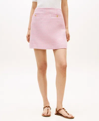 Tommy Hilfiger Women's Tweed Short Skirt In Pink
