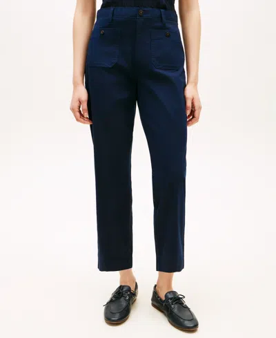 Tommy Hilfiger Women's Twill Patch Pocket Chinos Pants In Blue