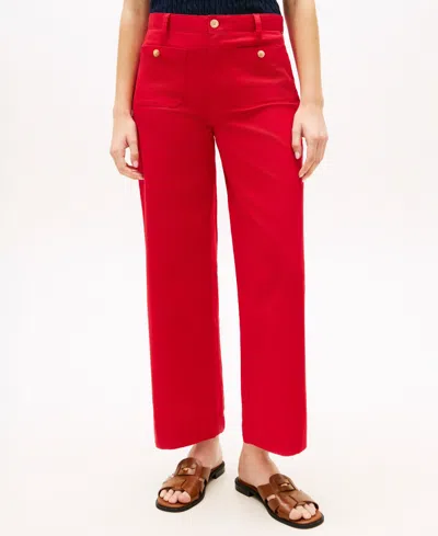 Tommy Hilfiger Women's Twill Patch Pocket Chinos Pants In Red
