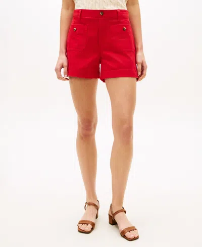 Tommy Hilfiger Women's Twill Patch Pocket Shorts In Red