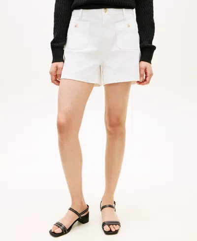 Tommy Hilfiger Women's Twill Patch Pocket Shorts In White