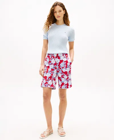 Tommy Hilfiger Women's Twill Slim Straight Shorts In Multi