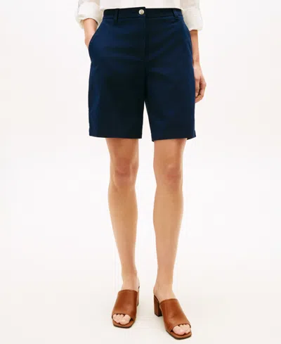 Tommy Hilfiger Women's Twill Slim Straight Shorts In Blue