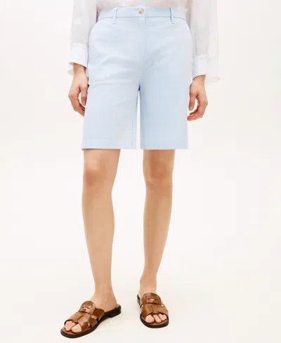Tommy Hilfiger Women's Twill Slim Straight Shorts In Blue