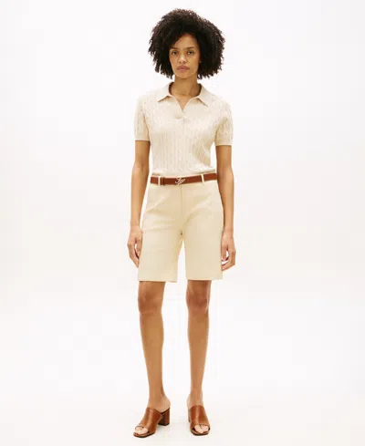 Tommy Hilfiger Women's Twill Slim Straight Shorts In Neutral