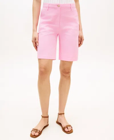 Tommy Hilfiger Women's Twill Slim Straight Shorts In Pink