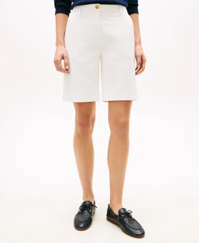 Tommy Hilfiger Women's Twill Slim Straight Shorts In White