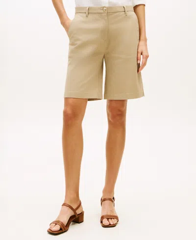 Tommy Hilfiger Women's Twill Slim Straight Shorts In Nude
