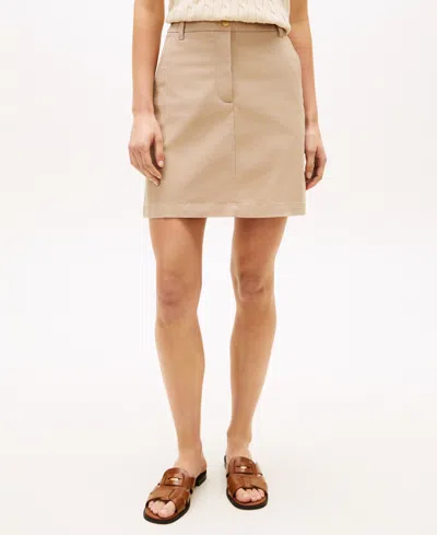 Tommy Hilfiger Women's Twill-slim Short Skirt In Neutral