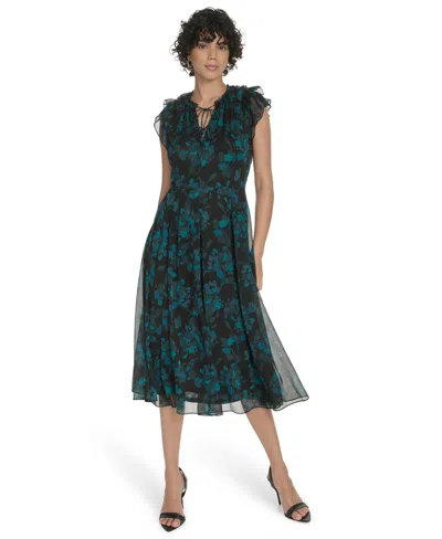 Tommy Hilfiger Women's V-neck Printed Dress In Multi