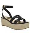 Tommy Hilfiger Women's Vastie Raffia Platform Wedge Sandals In Black