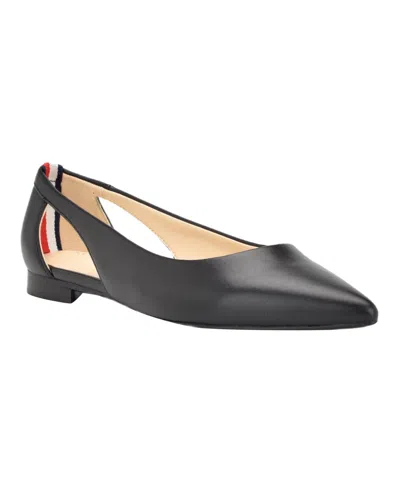 Tommy Hilfiger Women's Velahi Cutout Pointy Toe Flats In Black