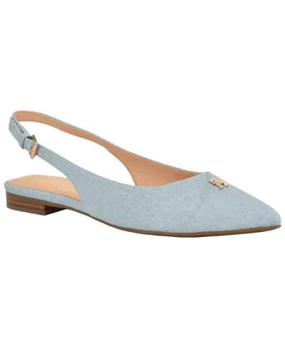 Tommy Hilfiger Women's Velina Pointed Toe Ballet Flats In Blue