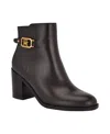 Tommy Hilfiger Womens Faux Suede Block Heel Ankle Boots In Dark Brown
