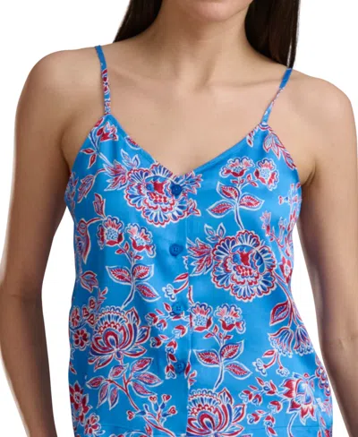 Tommy Hilfiger Women's V-neck Camisole Top And Boxer Shorts, 2pc Set In Blue