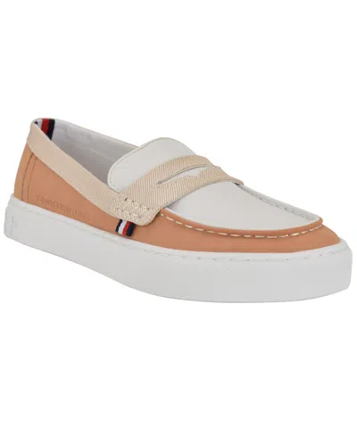 Tommy Hilfiger Women's Walees Sporty Slip-on Penny Loafers In White