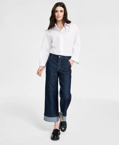 Tommy Hilfiger Women's Wide-leg Jeans In Navy