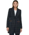 Tommy Hilfiger Women's Windowpane One-button Blazer In Blue