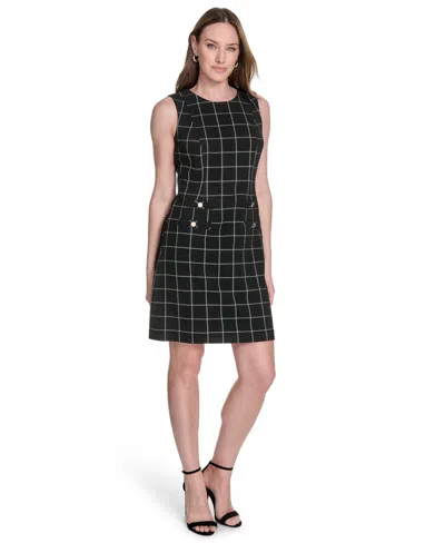 TOMMY HILFIGER WOMEN'S WINDOWPANE SHEATH DRESS