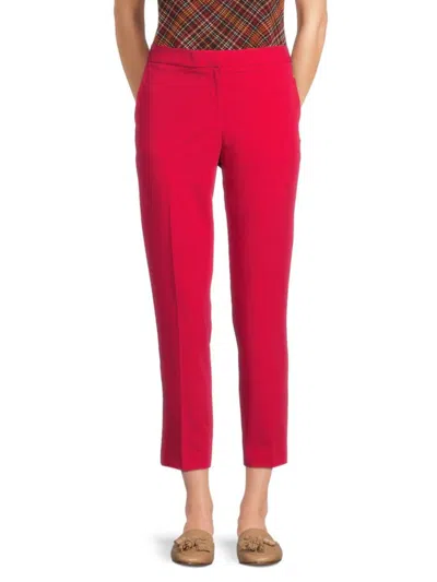 Tommy Hilfiger Women's Woven Flat Front Cropped Pants In Scarlet