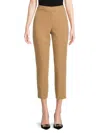 Tommy Hilfiger Women's Woven Flat Front Cropped Pants In Tigr Eye