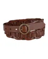 TOMMY HILFIGER WOMEN'S WOVEN LEATHER LINKED CASUAL BELT