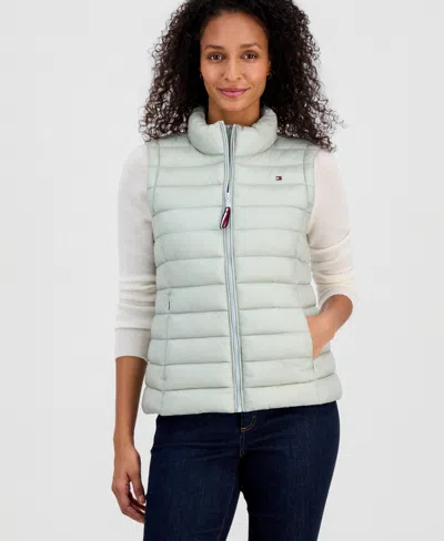 Tommy Hilfiger Women's Zip-front Puffer Vest In Green