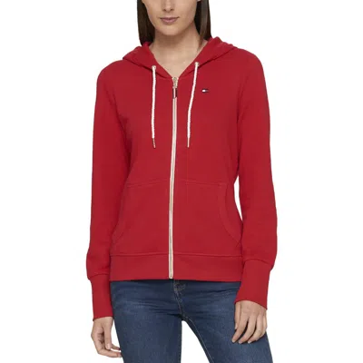 Tommy Hilfiger Womens Braided Hoodie In Red