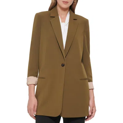 Tommy Hilfiger Womens Business Career One-button Blazer In Green