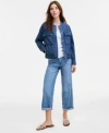 Tommy Hilfiger Womens Chambray Utility Bomber Jacket Crochet Trim Sweater Tank Chambray Utility Jeans