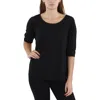 Tommy Hilfiger Womens Crewneck Pleated Pullover Top In Black