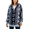 Tommy Hilfiger Womens Faux Fur Fair Isle Open Front In Multi