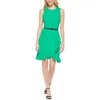 Tommy Hilfiger Womens Faux Wrap Polyester Wrap Dress In Green