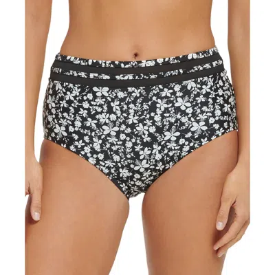 Tommy Hilfiger Womens Floral High-waist Swim Bottom Separates In Black