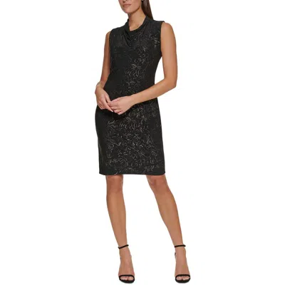Tommy Hilfiger Womens Floral Mini Cocktail And Party Dress In Black